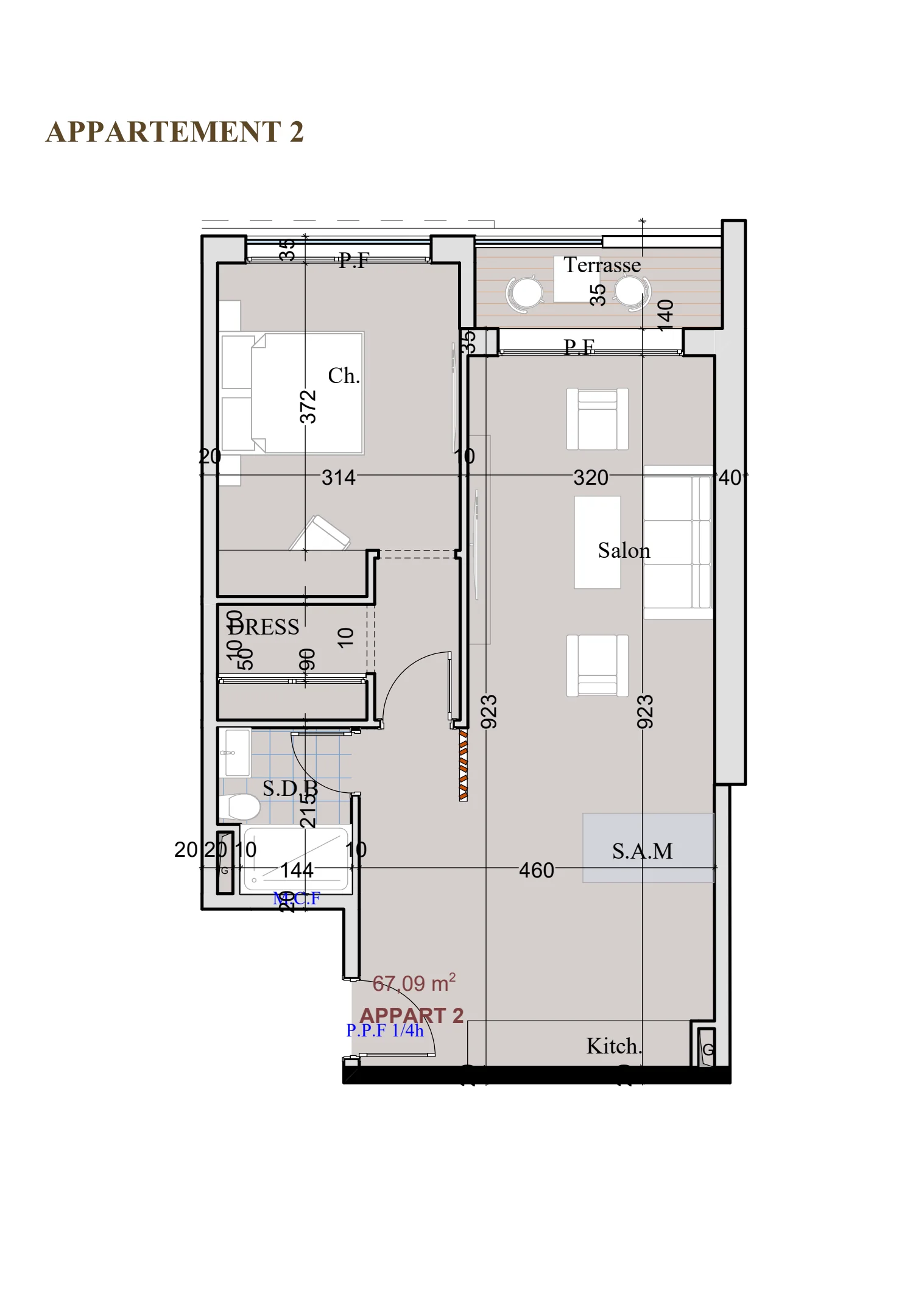 Plan individuel d’un appartement Majorelle Avenue