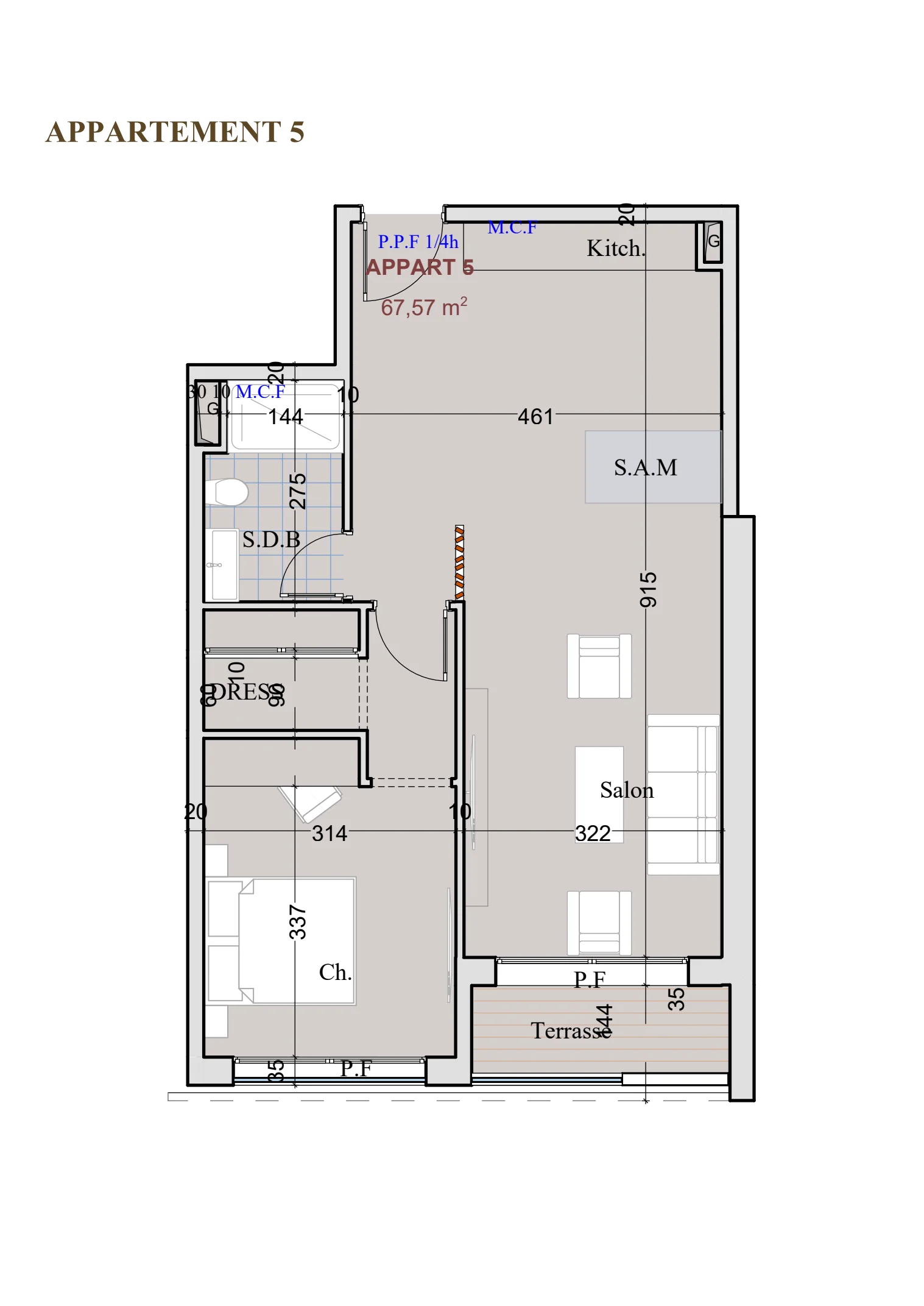 Plan individuel d’un appartement Majorelle Avenue